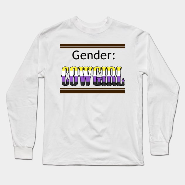 Gender: COWGIRL - Enby Colors Long Sleeve T-Shirt by Akamaru01